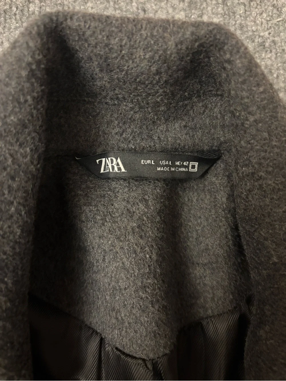 Zara Wool-Blend Coat Gray Men’s Size L